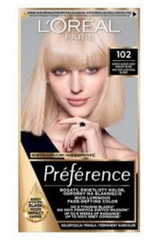 L'Oreal Paris Feria Preference Hair Colour 102 Blond perlat foarte deschis