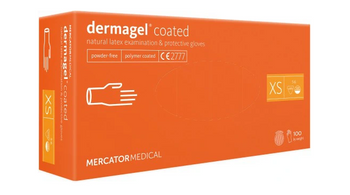 Mercator Dermagel Coated Mănuși din latex de unică folosință XS 100 buc Alb