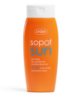 Ziaja Sopot Sun Waterproof lotiune de bronzare SPF 10 UVA + UVB protectie scazuta 150ml