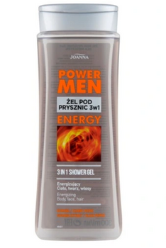 Gel de duș Joanna Power Men 3 în 1 ENERGY Black Pepper și Guarana 300 ml