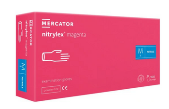 Mercator Nitrylex Magenta Mănuși nitril de unică folosință M 100 buc Roz