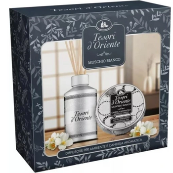 Tesori d'Oriente Muschio Bianco Set cadou bețișoare parfumate și lumânare